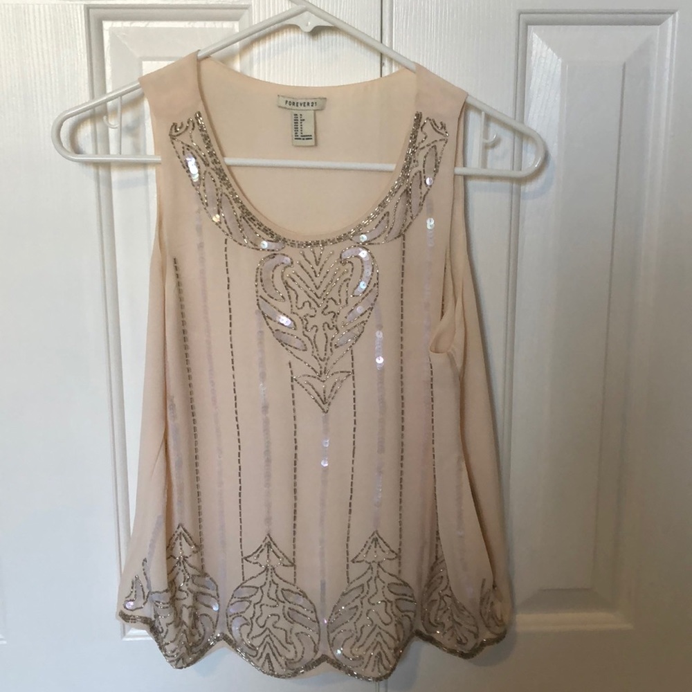 Forever 21 beaded tank top-size small